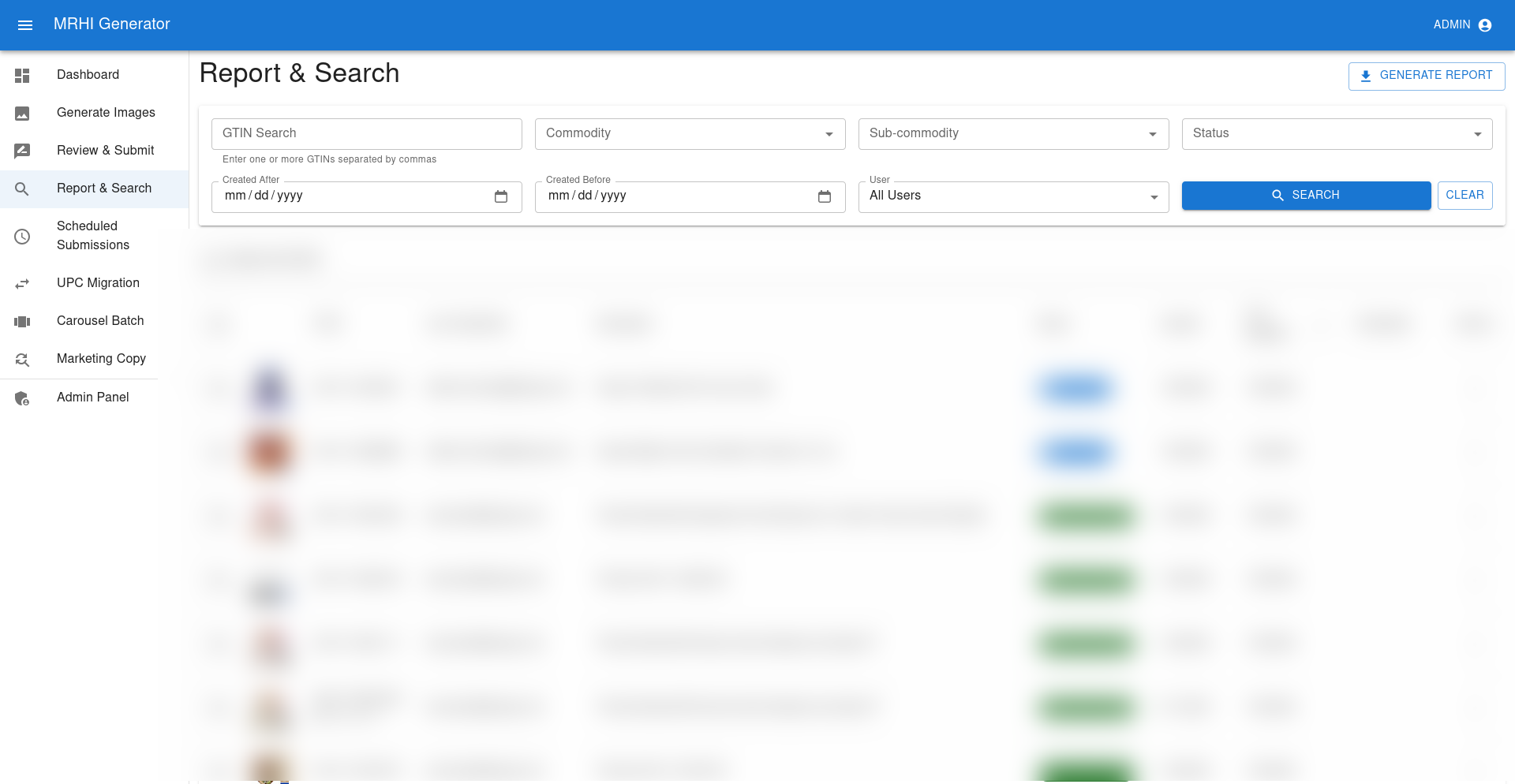 Adaptive Content report and search